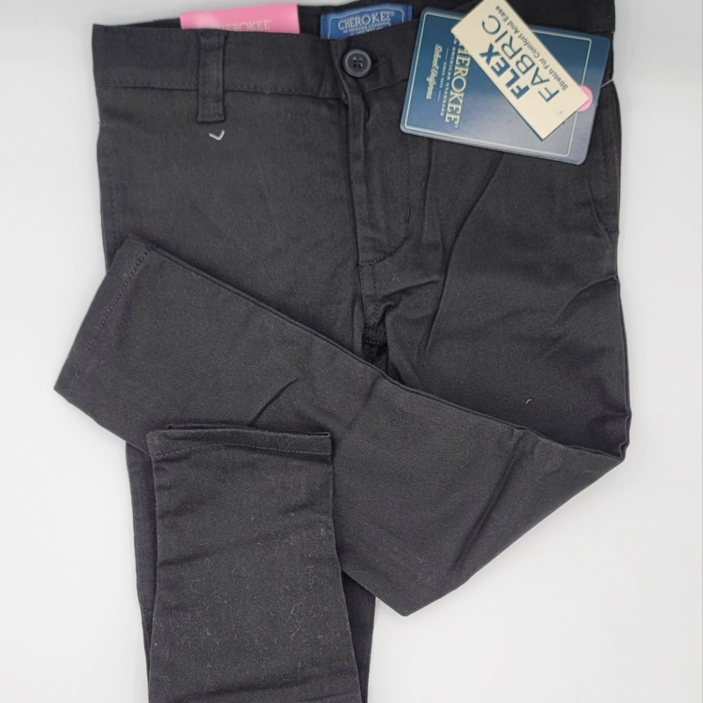 Cherokee - (NWT) Uniform Black Boys Pants With Adjustable Waist
